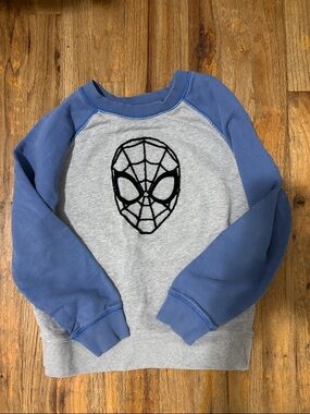 Marvel Boys' Gray and Blue Spider Logo Sweatshirt